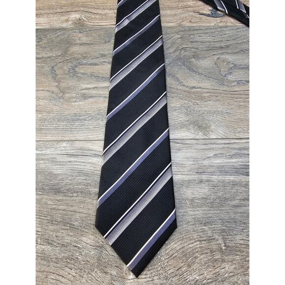 Sean John Black Silver 100% Silk Men’s Neck Tie Made In China - Picture 1 of 7
